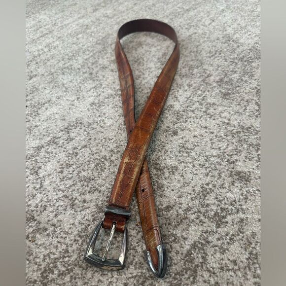 Trafalgar Men’s Mock Alligator Embossed Italian Leather Belt 40 - Picture 1 of 6